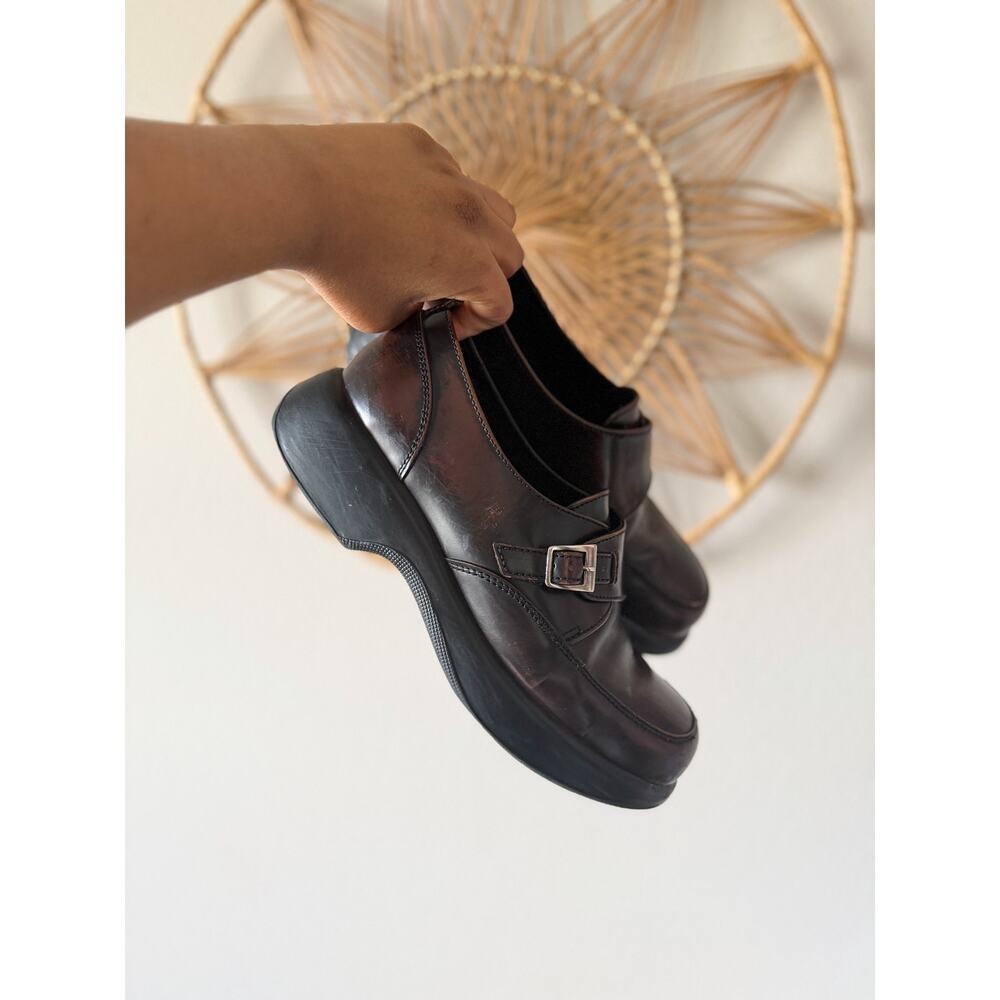 RARE Dankso Oxford Clogs Buckle Burgundy  Platform Comfort Shoes EU 40 US 9.5/10